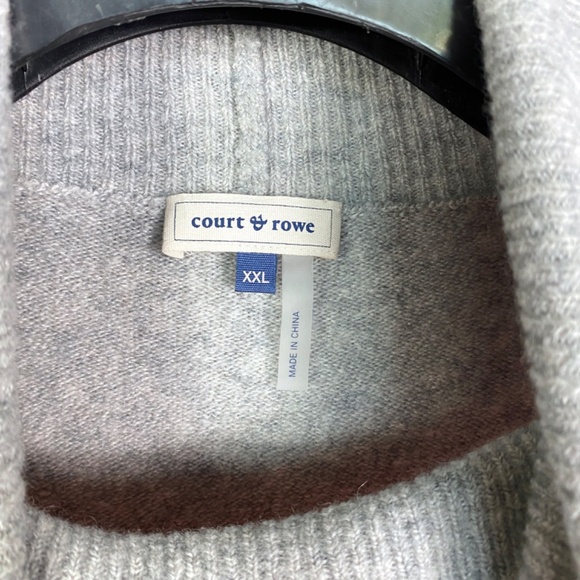 Court & Rowe Belle Noel Color Block Turtleneck Sweater In Silver Heather… - Picture 10 of 11